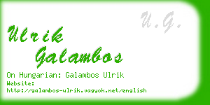 ulrik galambos business card